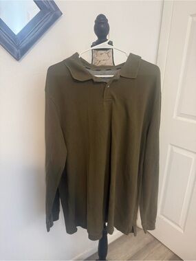 Club Room Olive Green Long-Sleeve Polo